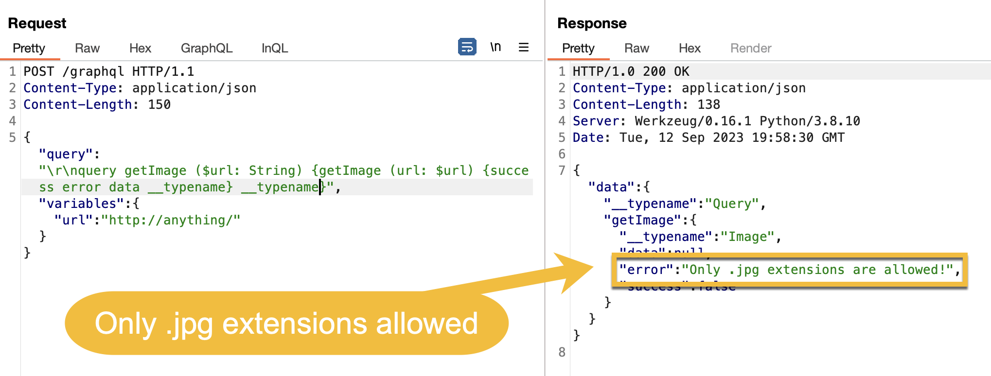Extension validation error