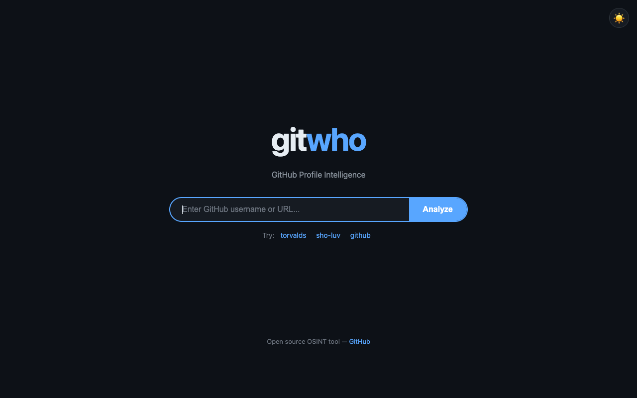 gitwho search page