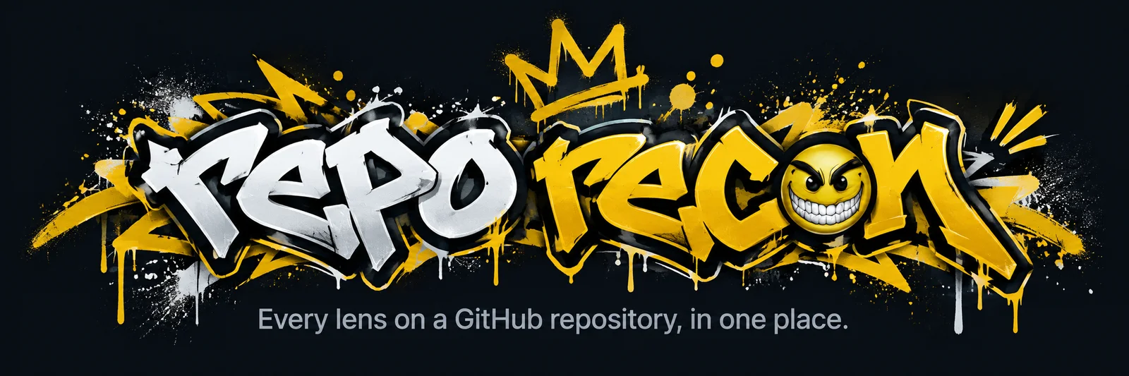 repo recon: every lens on a GitHub repository, in one place.